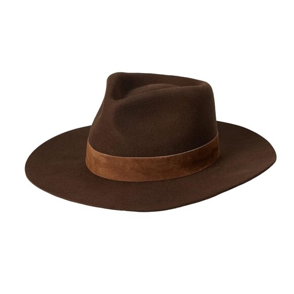 NWT Lack Of Color The Mirage Boater Hat In Chocolate Brown Wide Brim Suede Band - Picture 2 of 8